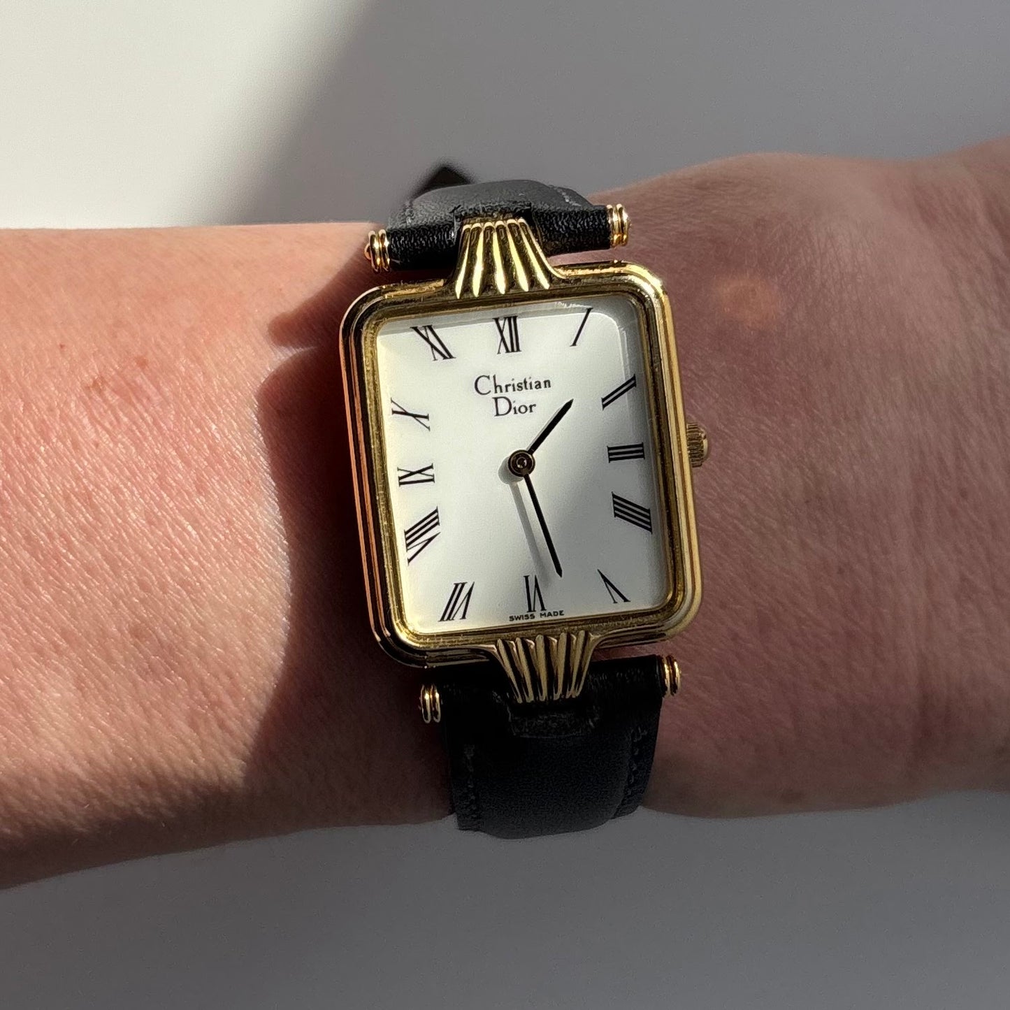 Dior 1990s Tank Gold Plated Watch (Large)
