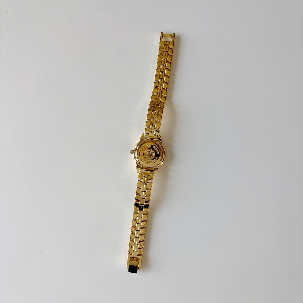 Fendi 1990s Round Dial Gold Plated Watch