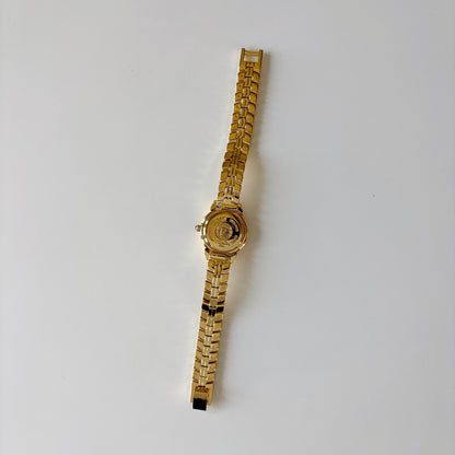 Fendi 1990s Round Dial Gold Plated Watch