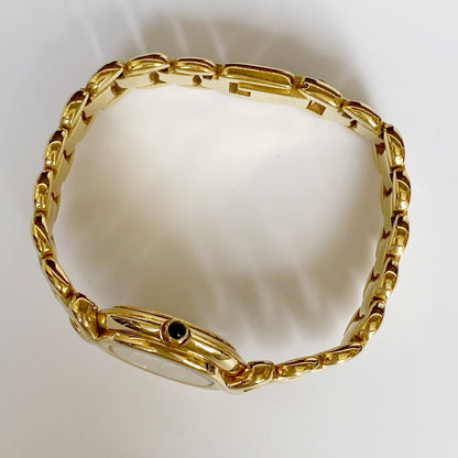 Fendi 1990s Seashell Dial Gold Plated Round Watch