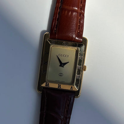 Gucci 1990s Tank Gold Plated Watch