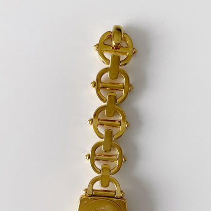 Gucci 1990s Black Dial Gold Plated Watch