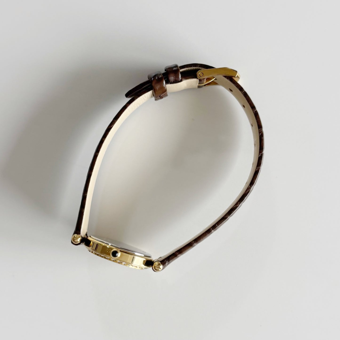 Dior 1990s Seashell Round Dial Gold Plated Watch