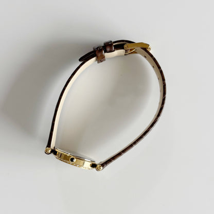 Dior 1990s Seashell Round Dial Gold Plated Watch