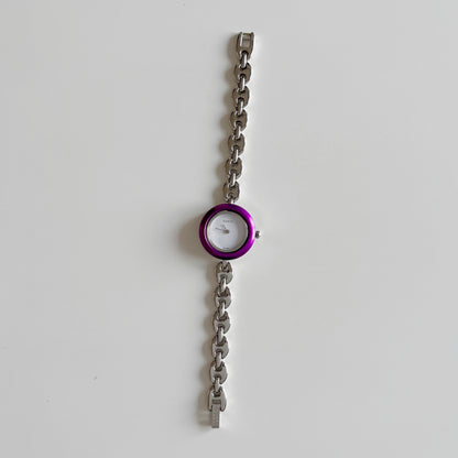 Gucci 1990s Interchangeable Bezel Stainless steel Silver Watch with 6 bezels, case (167mm)