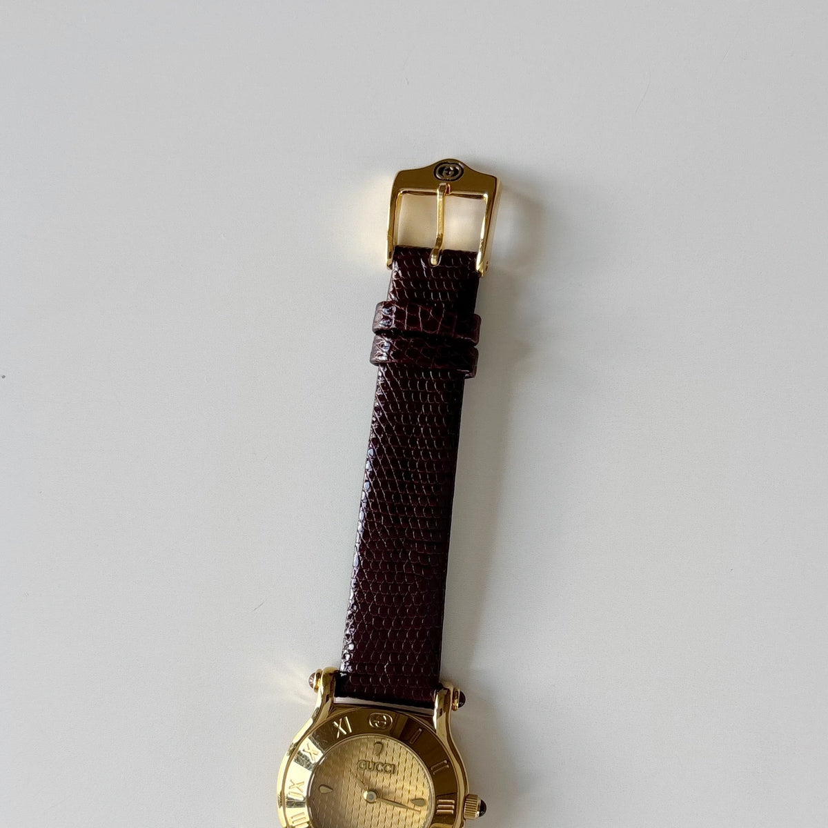 Gucci 1990s Gold Round Dial Watch