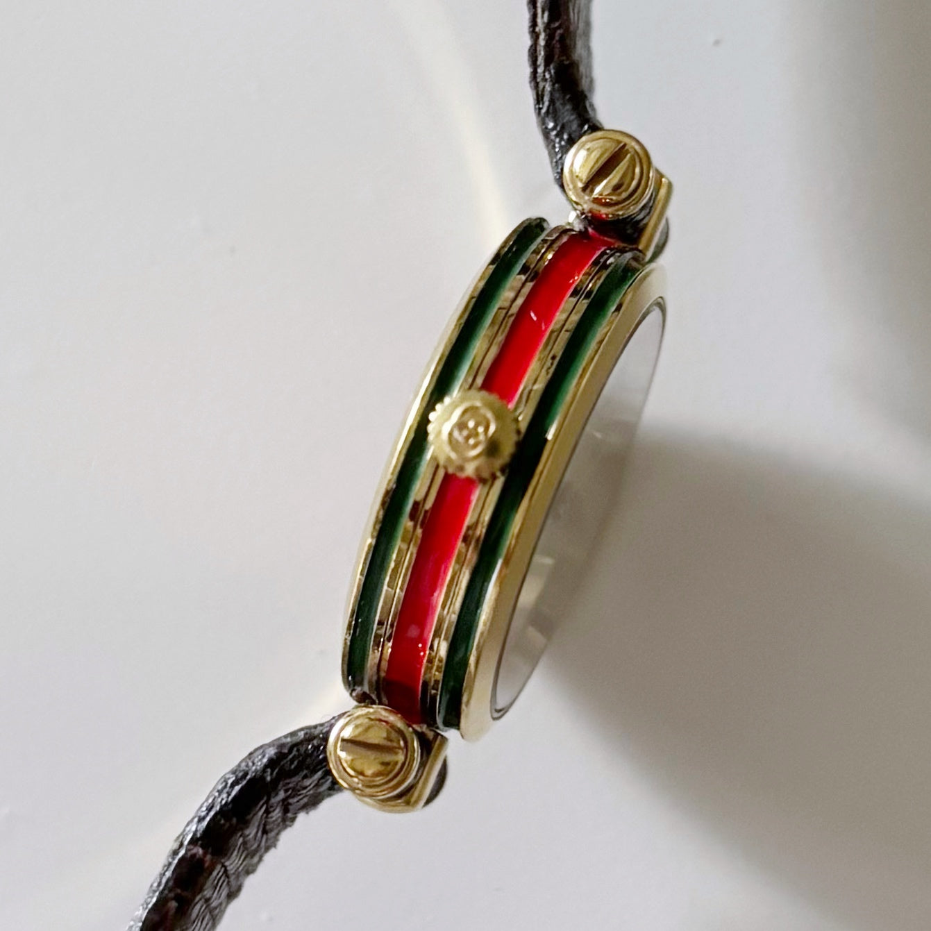 Gucci 1990s Gold Plated Round Watch