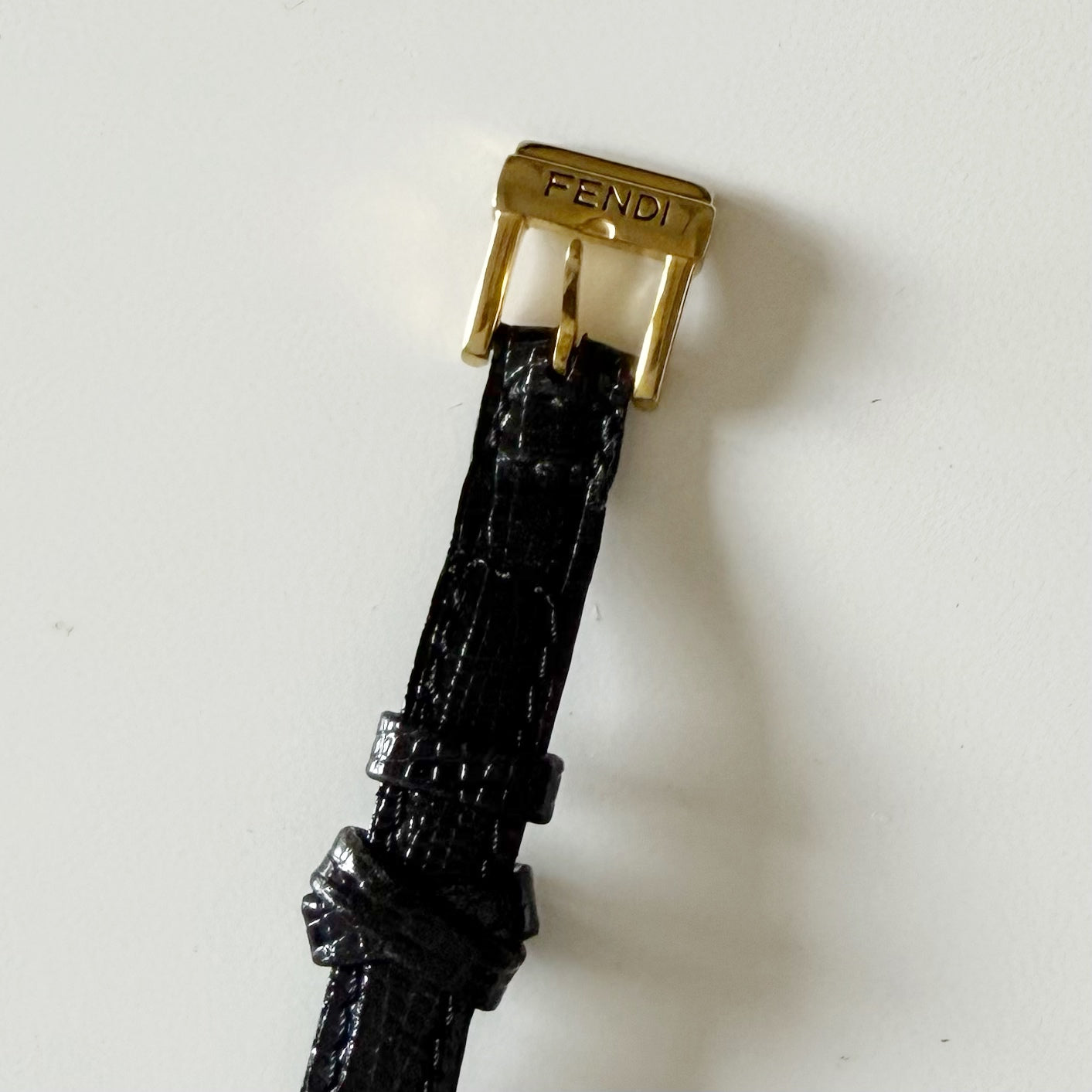 Fendi 1990s Interchangeable Belt Gold Plated Watch with 5 straps, case