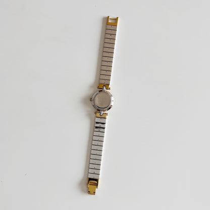 Dior 1990s Navy Round Dial Two Tone Watch