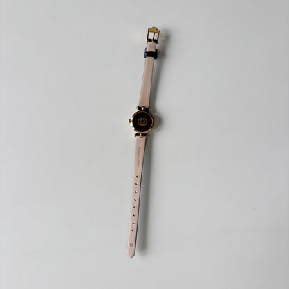 Gucci 1990s Gold Round Dial Gold Plated Watch