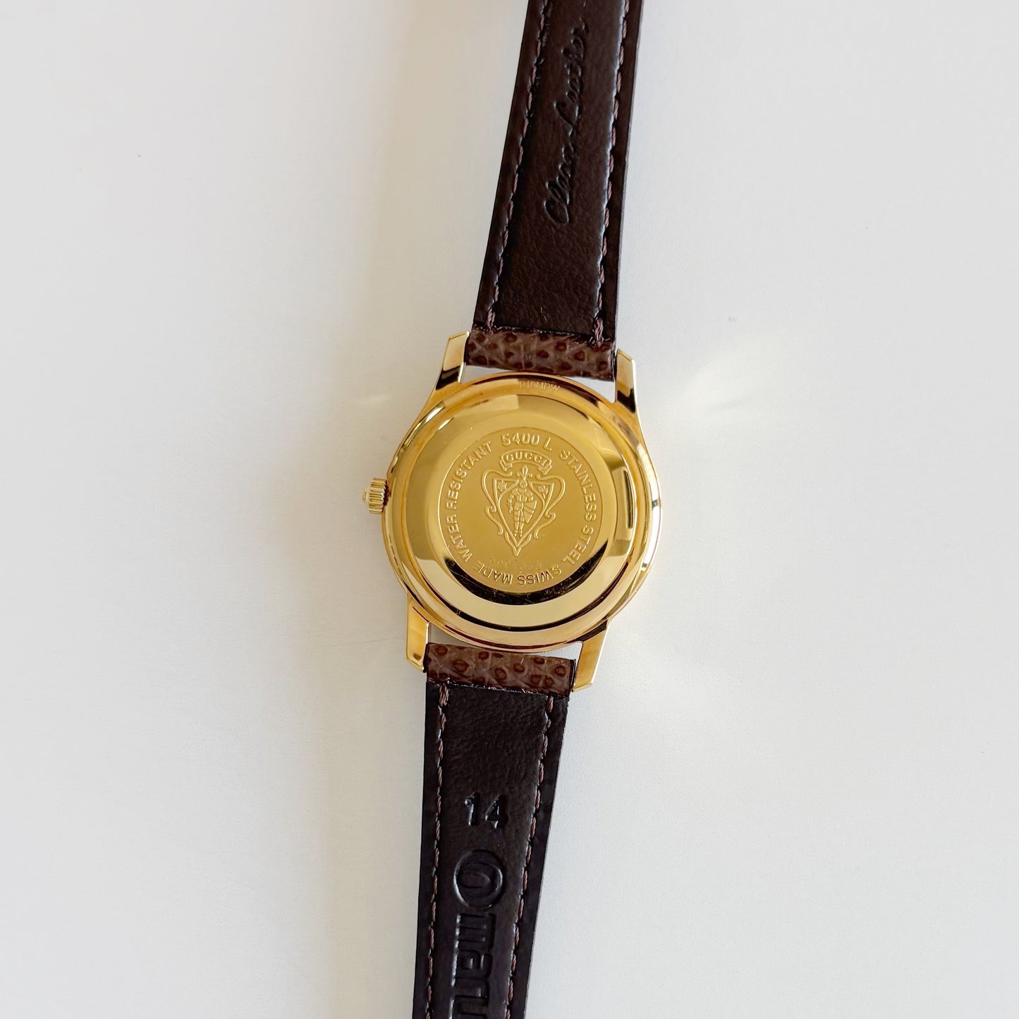 Gucci 1990s Date Round Dial Gold Plated Watch