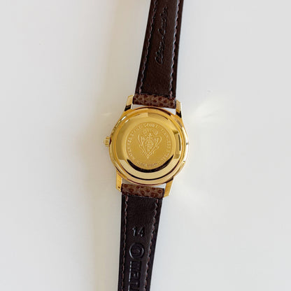 Gucci 1990s Date Round Dial Gold Plated Watch