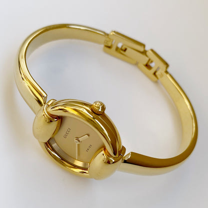 Gucci 1990s Gold Plated Bangle Watch