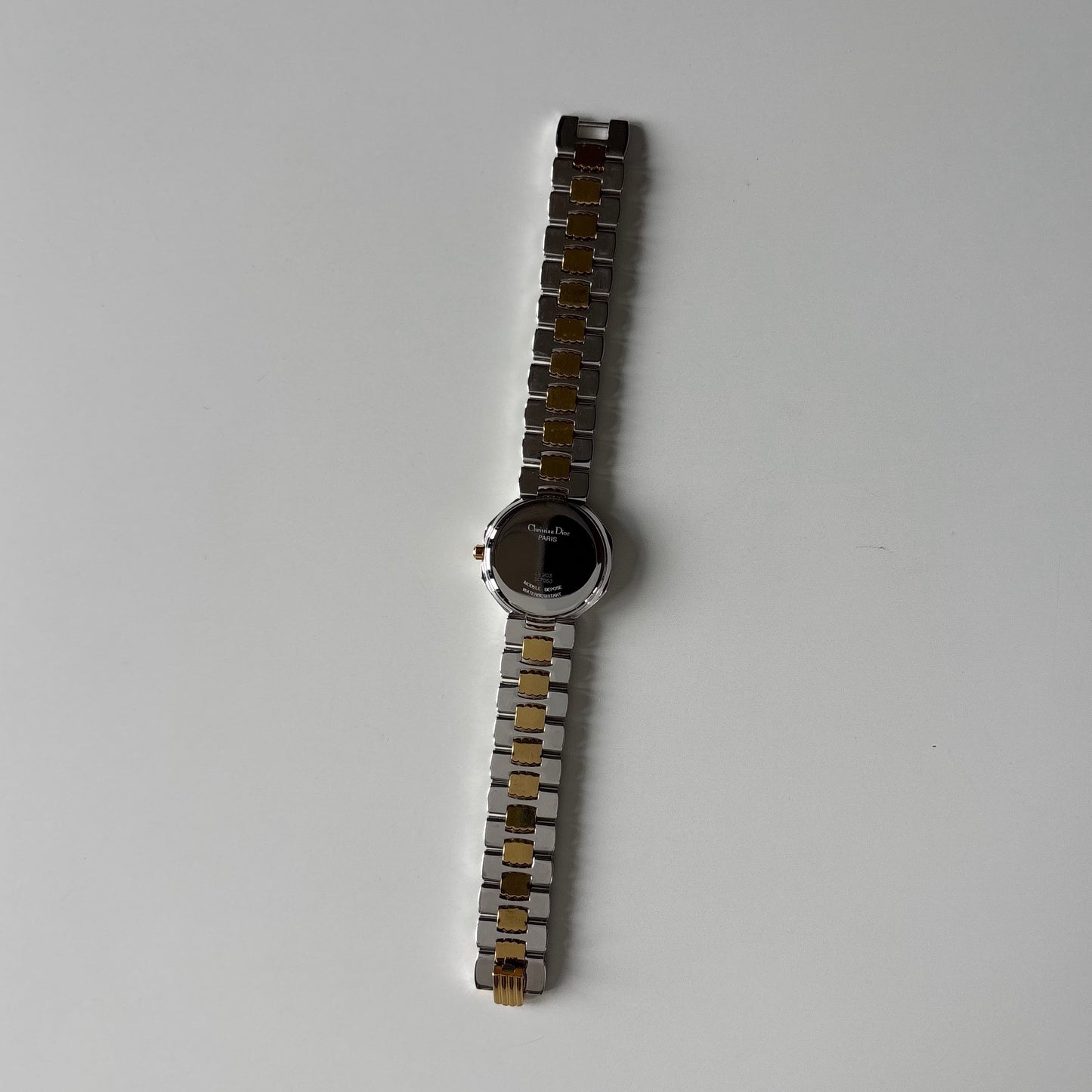 Dior 1990s Octagon Dial Two Tone Gold Plated Watch