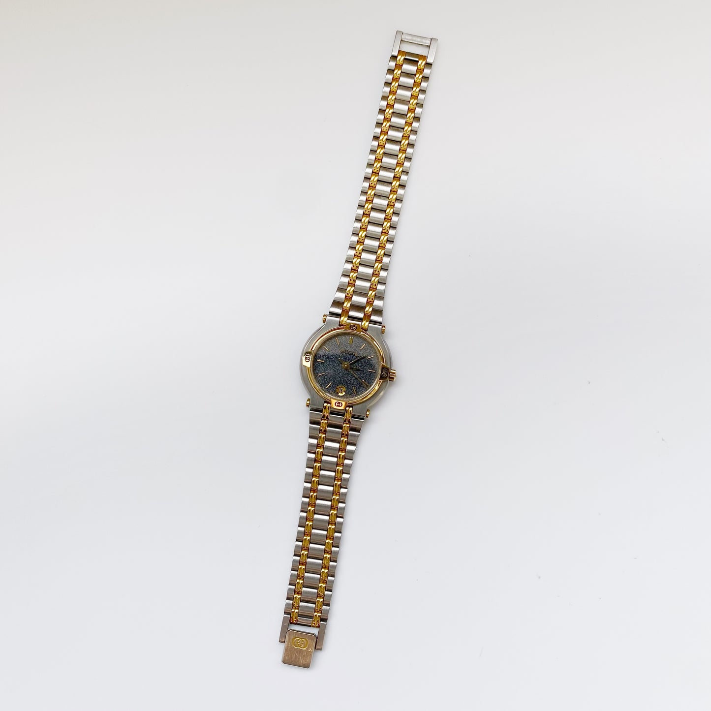 Gucci 1990s Black Dial Two Tone Watch