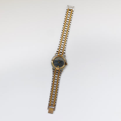 Gucci 1990s Black Dial Two Tone Watch