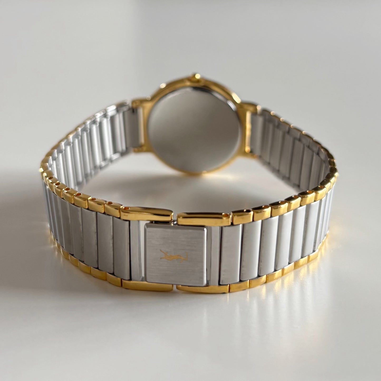 Yves Saint Laurent 1990s Round Dial Two Tone Watch (Large)