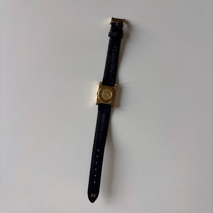 Dior 1990s La Parisienne Interchangeable Strap Gold Plated Watch with 3 straps