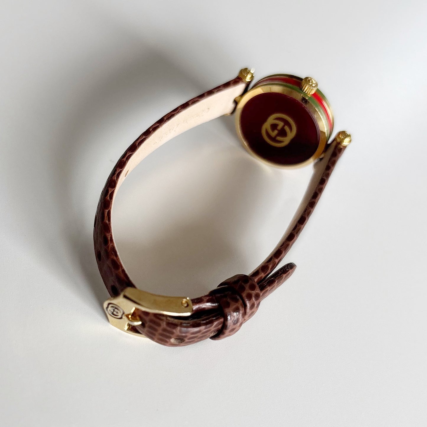 Gucci 1990s Sherry Round Dial Gold Plated Watch