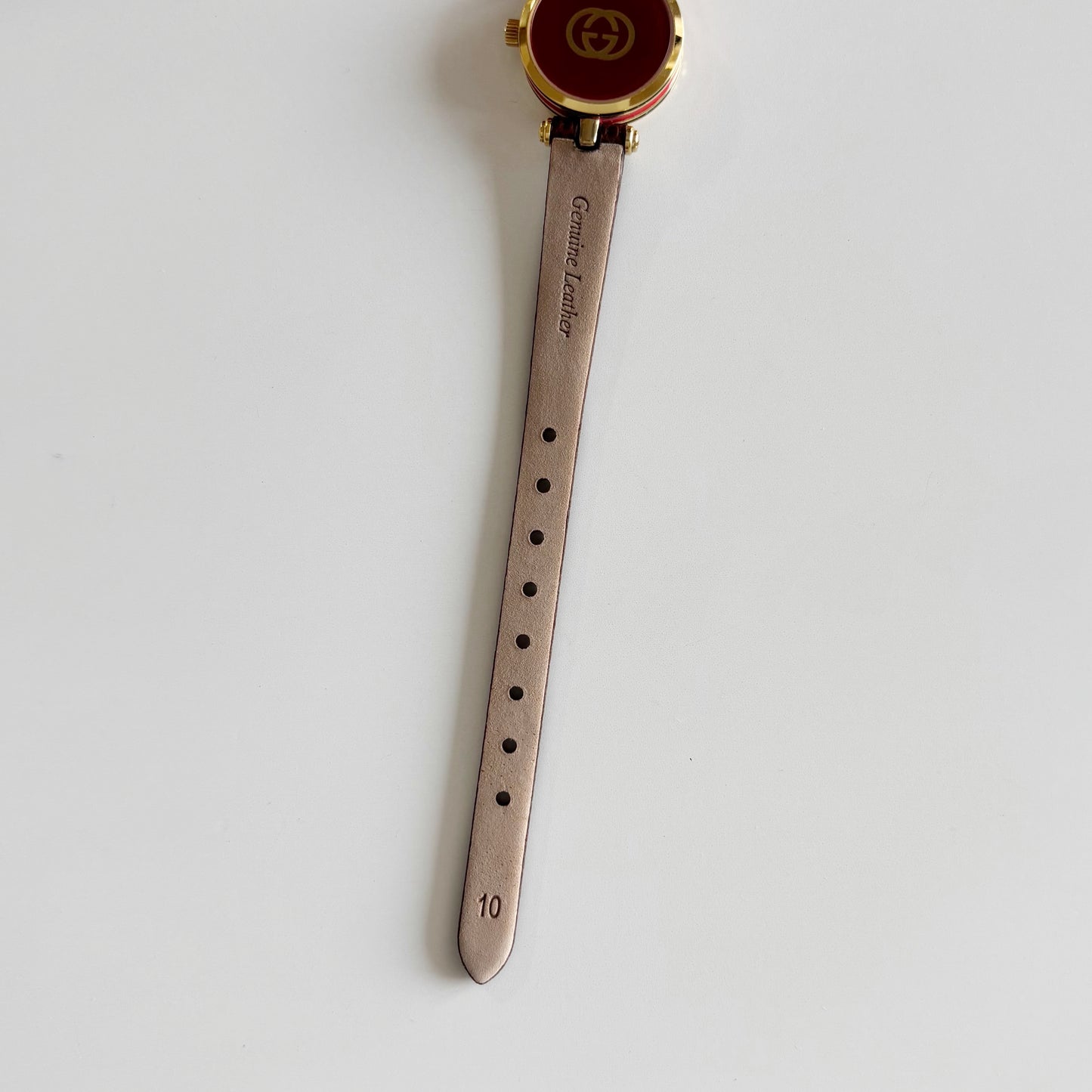 Gucci 1990s Round Gold Dial Gold Plated Watch