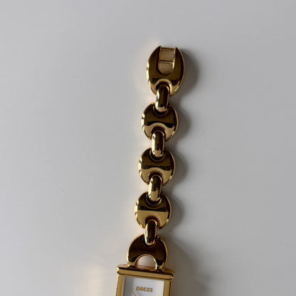 Gucci 1990s Interchangeable Strap Gold Plated Watch with 3 straps, case