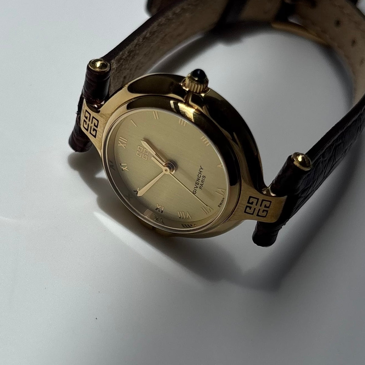 Givenchy 1990s Round Dial Gold Plated Watch