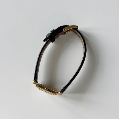 Yves Saint Laurent 1990s Square Dial Gold Plated Watch