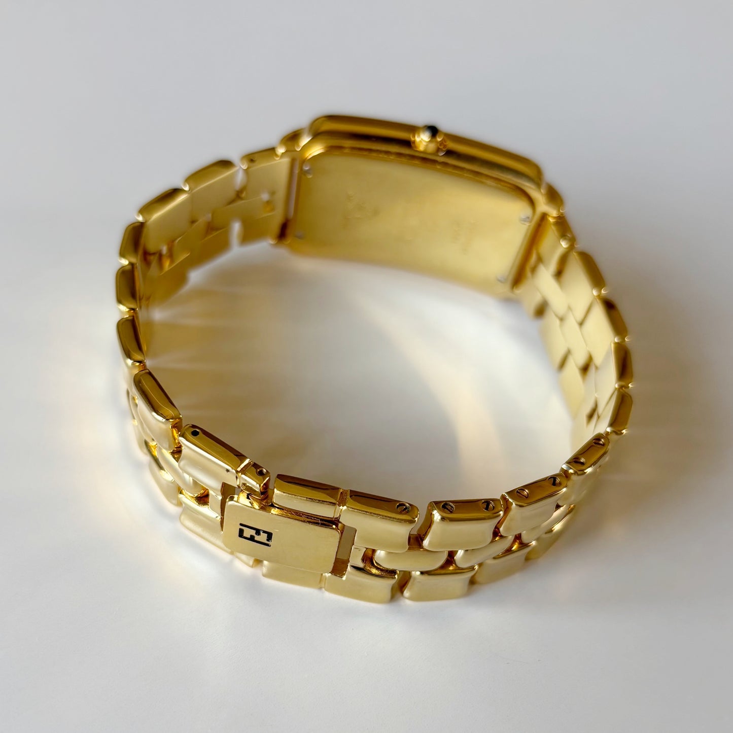 Fendi 1990s Tank Gold Plated Watch (Large)