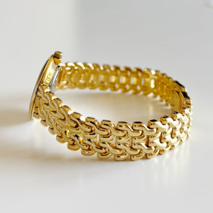 Dior 1990s Seashell Round Dial Gold Plated Watch