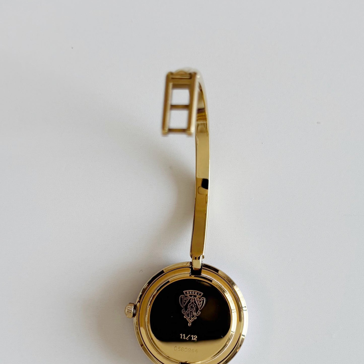 Gucci 1990s Interchangeable Bezel Gold Plated Bangle Watch with 12 bezels, case