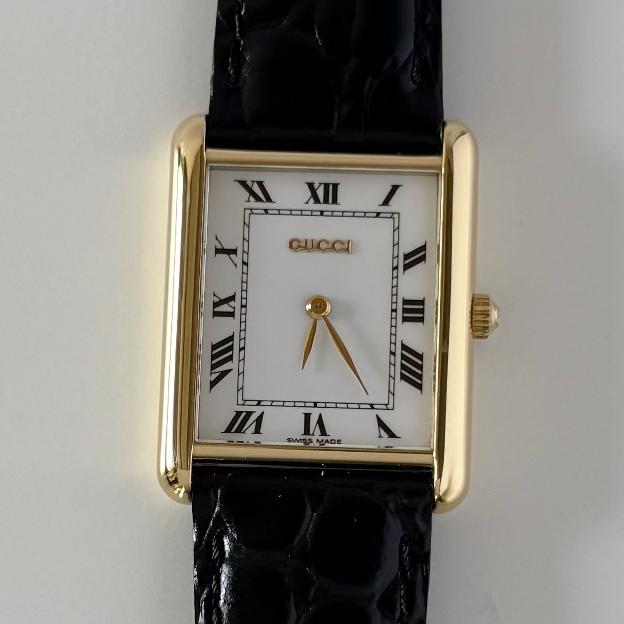 Gucci 1990s 18K Solid Gold Tank Watch