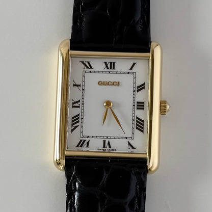 Gucci 1990s 18K Solid Gold Tank Watch