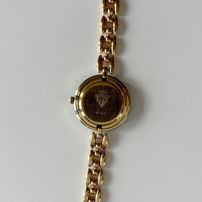 Gucci 1990s Interchangeable Bezel Gold Plated Rice Chain Watch with 6 bezels, case (166mm)