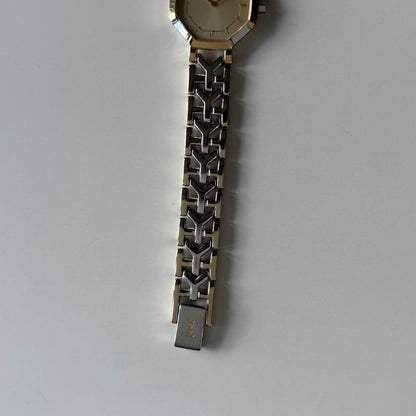 Yves Saint Laurent 1990s Octagon Dial Two-Tone Gold-Plated Watch