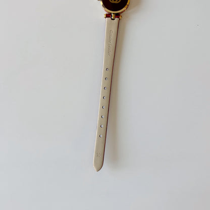Gucci 1990s Round Dial Red Gold Plated Watch