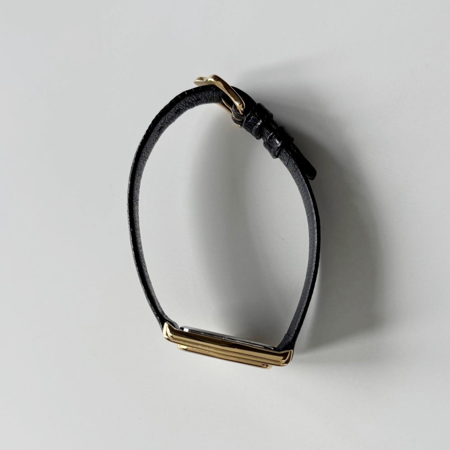 Celine 1980s Black Dial Gold Plated Watch