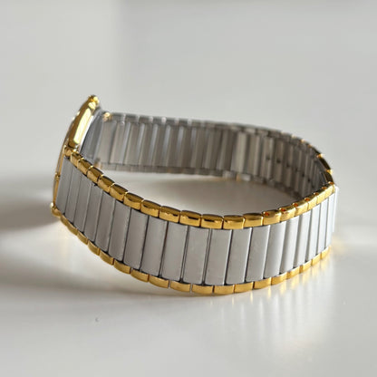 Yves Saint Laurent 1990s Round Dial Two Tone Watch (Large)