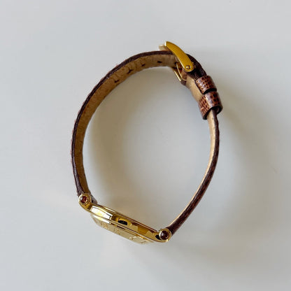 Gucci 1990s Gold Dial Gold Plated Watch