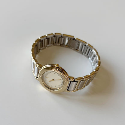 Yves Saint Laurent 1990s Round Dial Two Tone Watch
