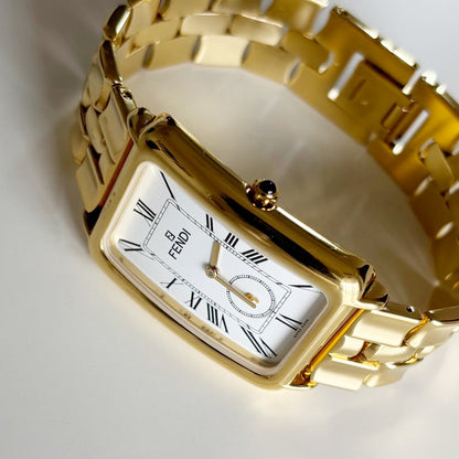 Fendi 1990s Tank Gold Plated Watch (Large)