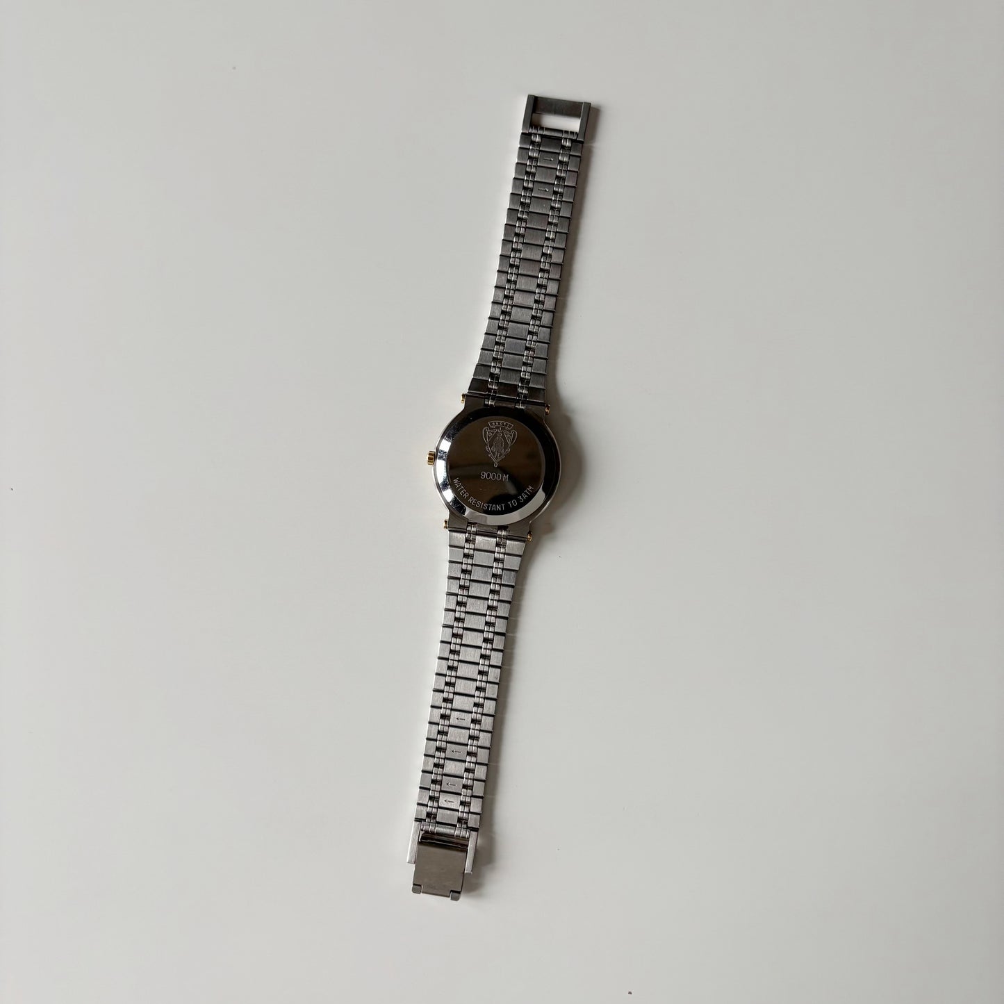 Gucci 1990s Round Dial Two Tone Gold Plated Watch (Large)