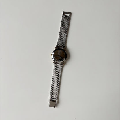 Gucci 1990s Round Dial Two Tone Gold Plated Watch (Large)