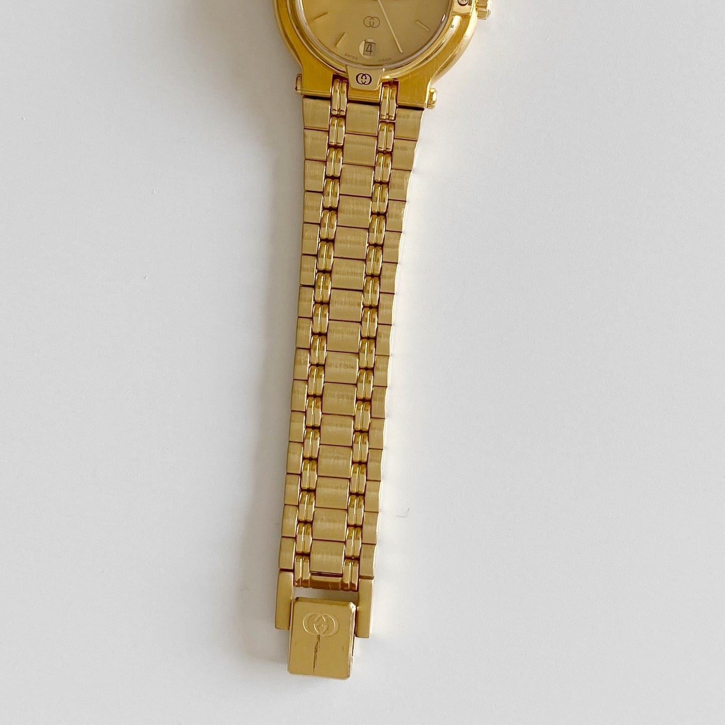 Gucci 1990s Gold Plated Date Watch
