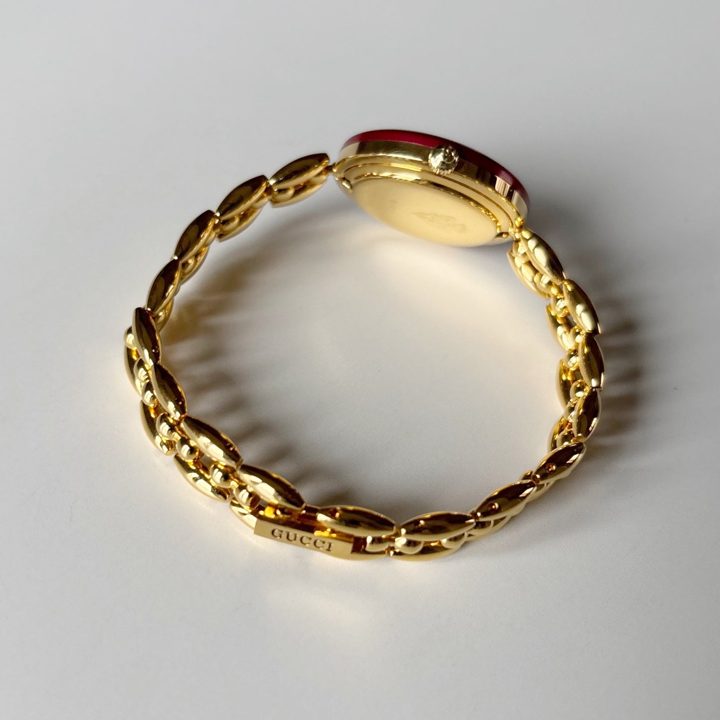 Gucci 1990s Interchangeable Bezel Gold Plated Rice Chain Watch with 6 bezels, case (160mm)