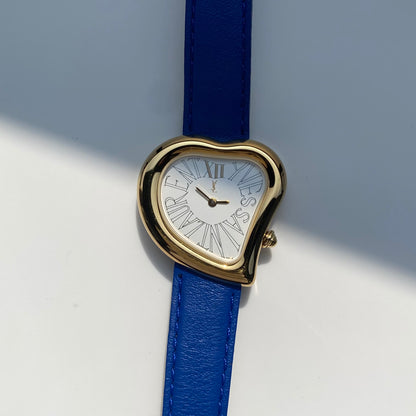 Yves Saint Laurent 1990s Heart Shaped Dial Gold Plated Watch