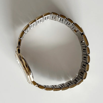 Yves Saint Laurent 1990s Round Dial Two Tone Watch (Large)