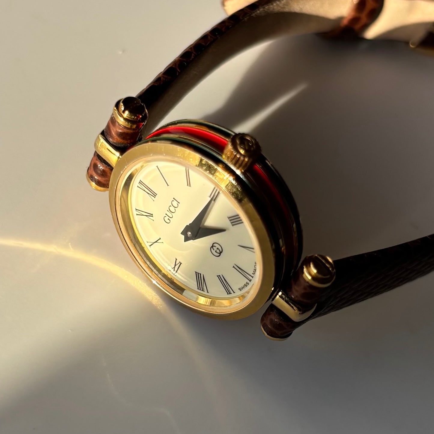 Gucci 1980s Sherry Round Dial Gold Plated Watch