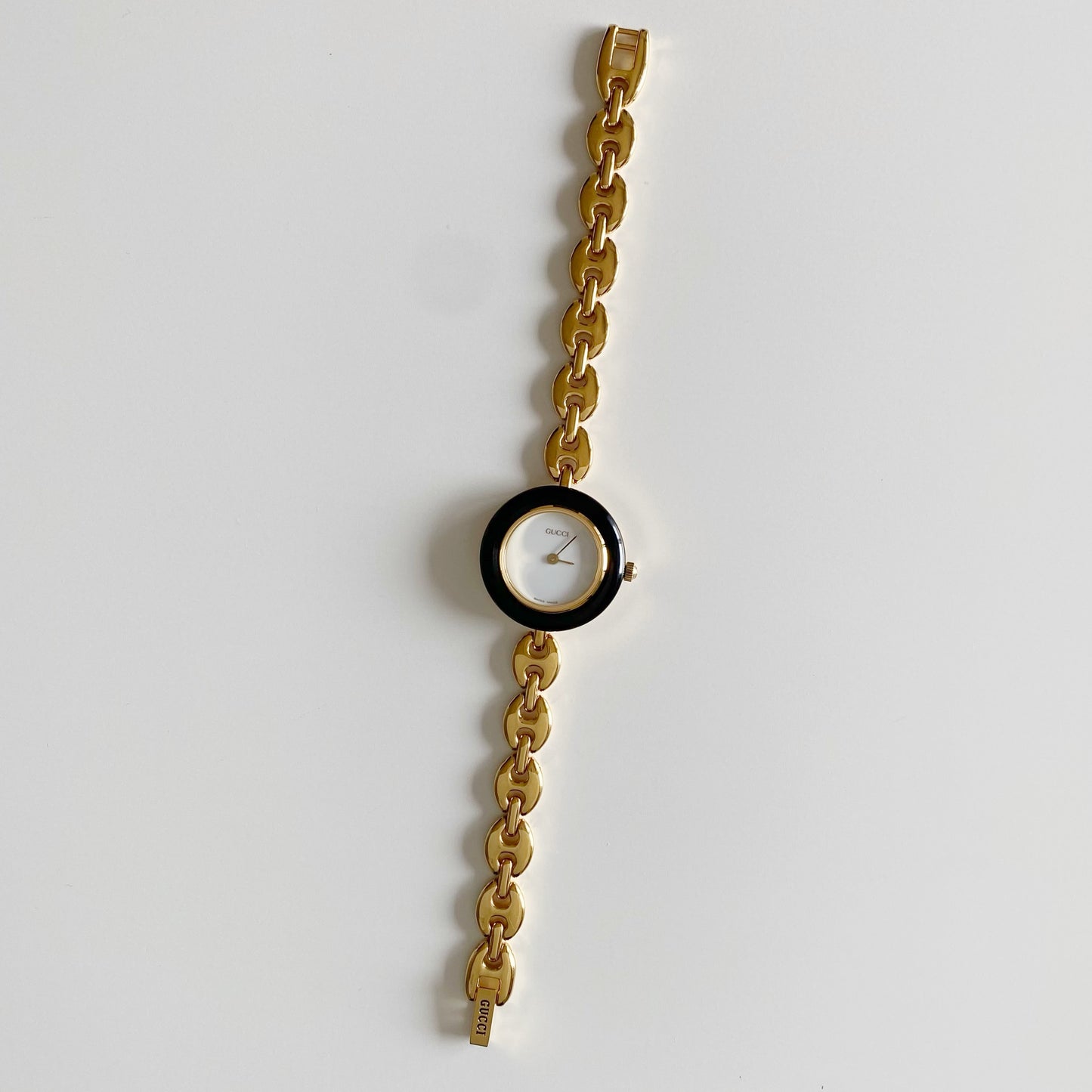 Gucci 1990s Interchangeable Bezel Gold plated Watch with 6 bezels, case (165mm)