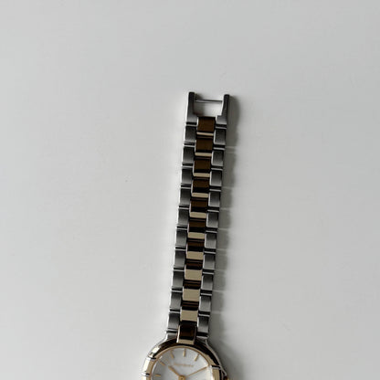 Yves Saint Laurent 1990s Round Dial Two Tone Gold Plated Watch