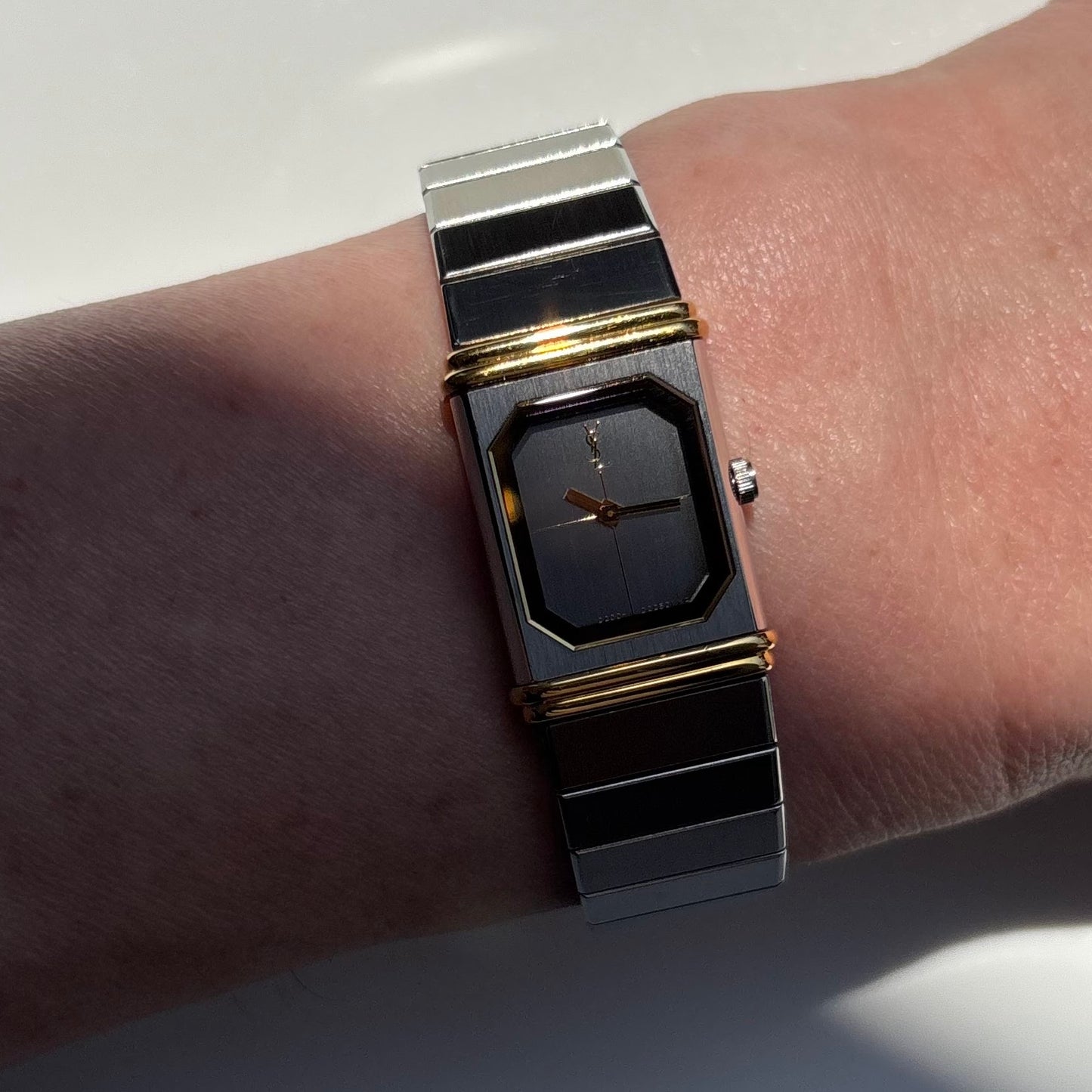 Yves Saint Laurent 1990s Reverso Two Tone Watch